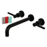 Kaiser Two-Handle 3-Hole Wall Mount Tub Faucet, Matte Black