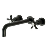 Hamilton Two-Handle 3-Hole Wall Mount Tub Faucet, Matte Black