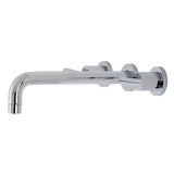 Manhattan Two-Handle 3-Hole Wall Mount Tub Faucet, Polished Chrome