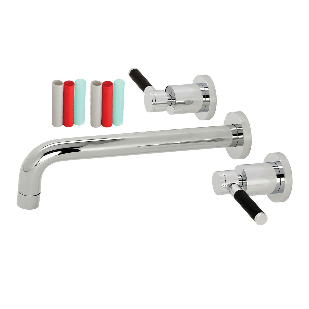 Kaiser Two-Handle 3-Hole Wall Mount Tub Faucet, Polished Chrome