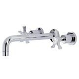 Hamilton Two-Handle 3-Hole Wall Mount Tub Faucet, Polished Chrome