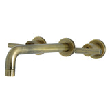 Manhattan Two-Handle 3-Hole Wall Mount Tub Faucet, Antique Brass