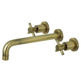 Concord Two-Handle 3-Hole Wall Mount Tub Faucet, Antique Brass