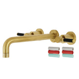 Kaiser Two-Handle 3-Hole Wall Mount Tub Faucet, Brushed Brass