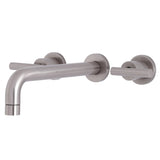 Manhattan Two-Handle 3-Hole Wall Mount Tub Faucet, Brushed Nickel