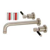 Kaiser Two-Handle 3-Hole Wall Mount Tub Faucet, Brushed Nickel