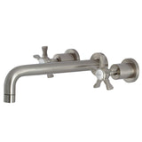 Hamilton Two-Handle 3-Hole Wall Mount Tub Faucet, Brushed Nickel