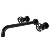 Belknap Two-Handle 3-Hole Wall Mount Tub Faucet, Matte Black