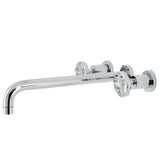 Belknap Two-Handle 3-Hole Wall Mount Tub Faucet, Polished Chrome