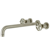 Belknap Two-Handle 3-Hole Wall Mount Tub Faucet, Brushed Nickel