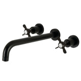 Essex Two-Handle 3-Hole Wall Mount Tub Faucet, Matte Black