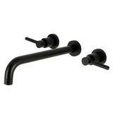 Concord Two-Handle 3-Hole Wall Mount Tub Faucet, Matte Black