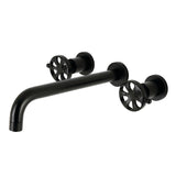 Belknap Two-Handle 3-Hole Wall Mount Tub Faucet, Matte Black