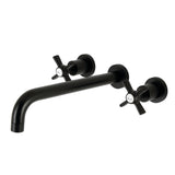 Millennium Two-Handle 3-Hole Wall Mount Tub Faucet, Matte Black