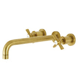 Millennium Two-Handle 3-Hole Wall Mount Tub Faucet, Brushed Brass