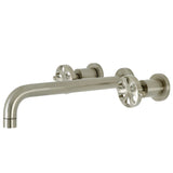 Belknap Two-Handle 3-Hole Wall Mount Tub Faucet, Brushed Nickel