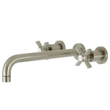 Millennium Two-Handle 3-Hole Wall Mount Tub Faucet, Brushed Nickel