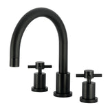 Concord Two-Handle 3-Hole Deck Mount Roman Tub Faucet, Matte Black