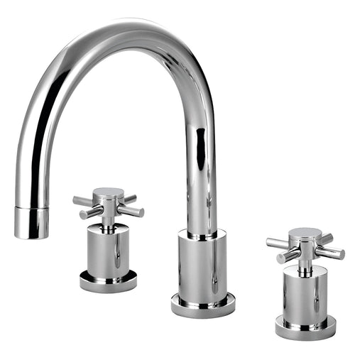 Concord Two-Handle 3-Hole Deck Mount Roman Tub Faucet, Polished Chrome