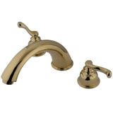 Royale Two-Handle 3-Hole Deck Mount Roman Tub Faucet, Polished Brass