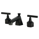 Navei Two-Handle 3-Hole Deck Mount Widespread Bathroom Faucet with Brass Pop-Up, Matte Black