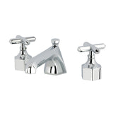 Navei Two-Handle 3-Hole Deck Mount Widespread Bathroom Faucet with Brass Pop-Up, Polished Chrome