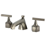 Navei Two-Handle 3-Hole Deck Mount Widespread Bathroom Faucet with Brass Pop-Up, Black Stainless
