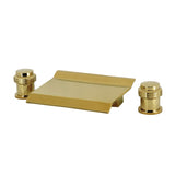 Milano Two-Handle 3-Hole Deck Mount Waterfall Roman Tub Faucet, Polished Brass