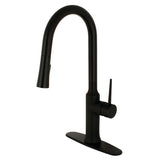 New York Single-Handle Pull-Down Kitchen Faucet, Matte Black