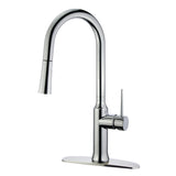 New York Single-Handle Pull-Down Kitchen Faucet, Polished Chrome