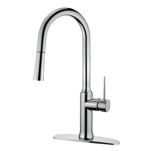 New York Single-Handle Pull-Down Kitchen Faucet, Polished Chrome