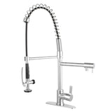 Continental Single-Handle 1-Hole Deck Mount Pre-Rinse Kitchen Faucet, Polished Chrome