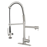 Continental Single-Handle 1-Hole Deck Mount Pre-Rinse Kitchen Faucet, Brushed Nickel