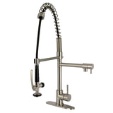 Concord Single-Handle 1-Hole Deck Mount Pre-Rinse Kitchen Faucet, Brushed Nickel