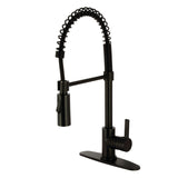 Continental Single-Handle 1-Hole Deck Mount Pre-Rinse Kitchen Faucet, Matte Black