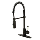 Paris Single-Handle 1-Hole Deck Mount Pre-Rinse Kitchen Faucet, Matte Black