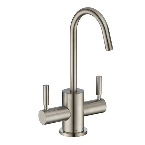 Point of Use Instant Hot/Cold Water Drinking Faucet with Gooseneck Swivel Spout, Brushed Nickel