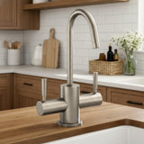 Point of Use Instant Hot/Cold Water Drinking Faucet with Gooseneck Swivel Spout, Brushed Nickel - view 4