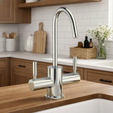 Point of Use Instant Hot/Cold Water Drinking Faucet with Gooseneck Swivel Spout, Polished Nickel - view 4