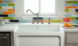 Vintage III Plus Bridge Faucet with Long Traditional Swivel Spout, Cross Handles and Solid Brass Side Spray, Brushed Nickel - view 2