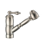 Vintage III Plus single hole, single lever faucet with a pull-out spray head, Brushed Nickel