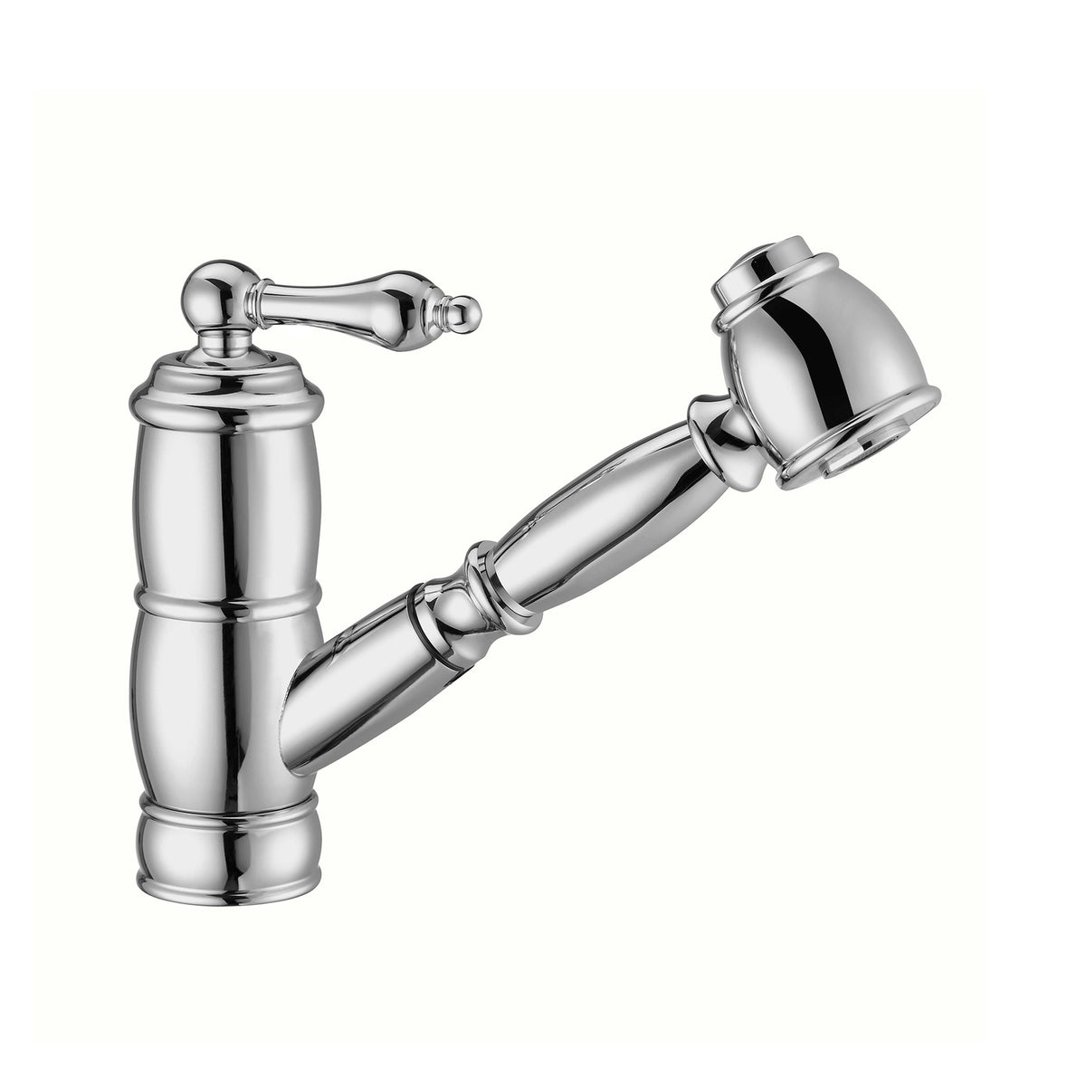 Vintage III Plus single hole, single lever faucet with a pull-out spray head, Polished Chrome
