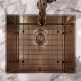 Noah Plus 16 gauge Single Bowl Linen Textured Dual-Mount Sink Set (WHNPL1818), Copper - view 4