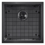 Noah Plus 16 gauge Single Bowl Linen Textured Dual-Mount Sink Set (WHNPL1818-MBLK), Matte Black - view 2