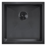 Noah Plus 16 gauge Single Bowl Linen Textured Dual-Mount Sink Set (WHNPL1818-MBLK), Matte Black - view 3