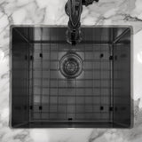 Noah Plus 16 gauge Single Bowl Linen Textured Dual-Mount Sink Set (WHNPL1818-MBLK), Matte Black - view 4