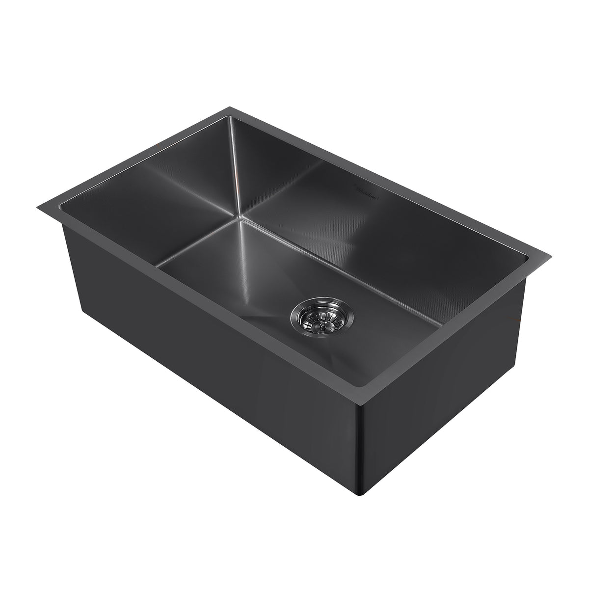 Noah Plus 16 gauge Single Bowl Linen Textured Dual-Mount Sink Set (WHNPL3318-MBLK), Matte Black