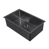 Noah Plus 16 gauge Single Bowl Linen Textured Dual-Mount Sink Set (WHNPL3318-MBLK), Matte Black