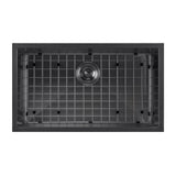 Noah Plus 16 gauge Single Bowl Linen Textured Dual-Mount Sink Set (WHNPL3318-MBLK), Matte Black - view 2
