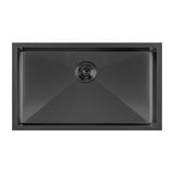 Noah Plus 16 gauge Single Bowl Linen Textured Dual-Mount Sink Set (WHNPL3318-MBLK), Matte Black - view 3